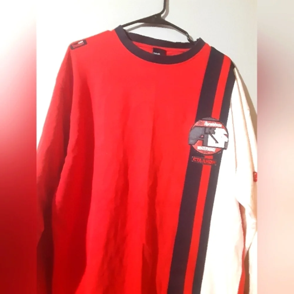 Akademiks Men's Sports Patch Sweater Long Sleeve Pull Over Size XL